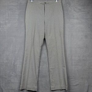 Vintage Ralph Lauren Houndstooth Flared Leg Trousers Pants Size 10 Black White‎